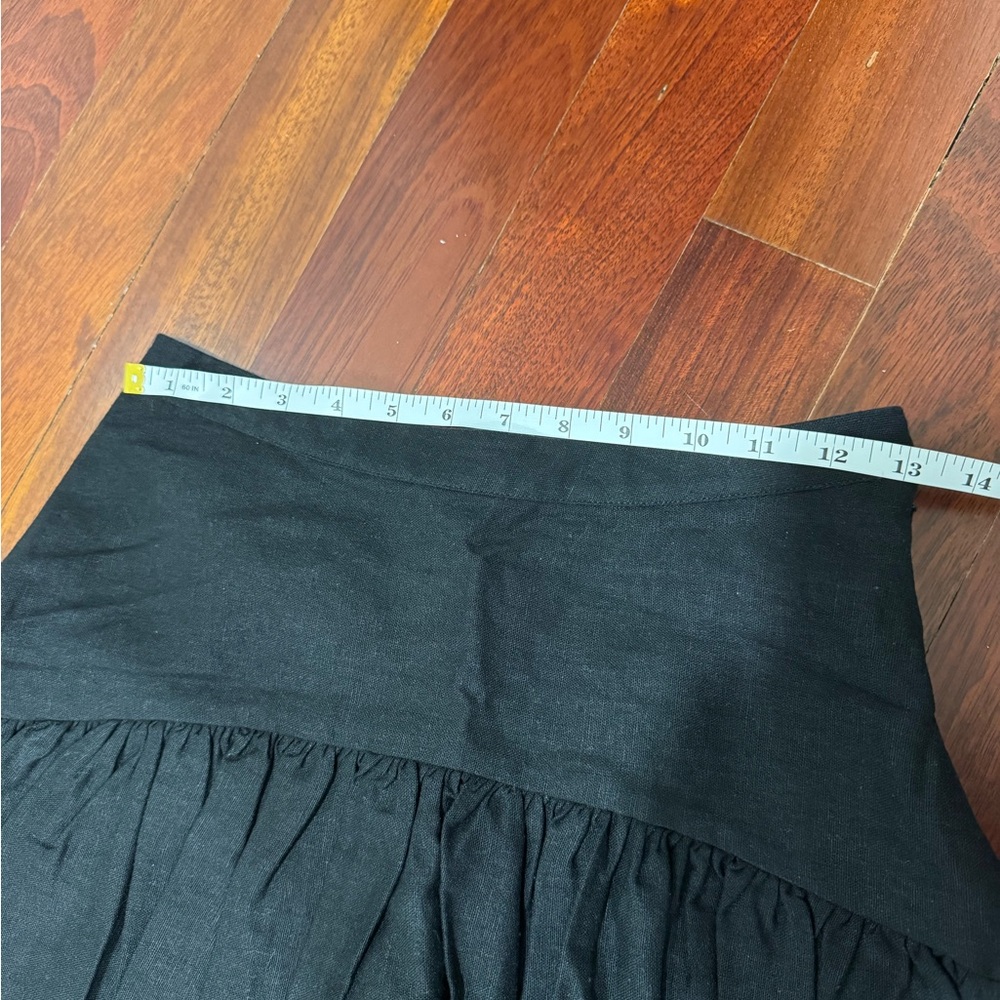 Avec Les Filles Black Linen Blend Mini Skirt | Size 2 - Picture 8 of 9